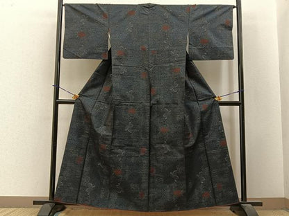 平和屋着物■本場大島紬　草花尽くし　そごう百貨店扱い　正絹　逸品　BAAY3881hj