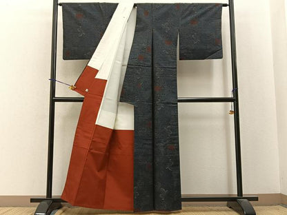 平和屋着物■本場大島紬　草花尽くし　そごう百貨店扱い　正絹　逸品　BAAY3881hj