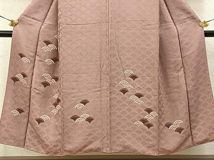 平和屋着物●訪問着　絞り　地紋起こし　青海波　正絹　逸品　BAAY3882hj