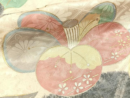 平和屋着物■豪華振袖　エ霞花文　金銀彩　正絹　逸品　BAAY3891hj