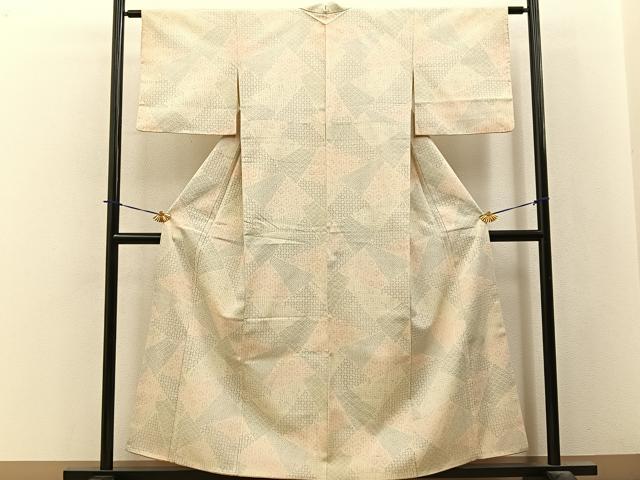平和屋着物□本塩沢 切嵌吉祥文 正絹 逸品 BAAY3892hj