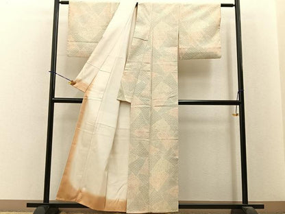 平和屋着物■本塩沢　切嵌吉祥文　正絹　逸品　BAAY3892hj