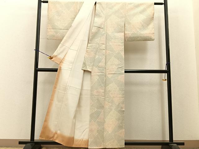 平和屋着物■本塩沢　切嵌吉祥文　正絹　逸品　BAAY3892hj