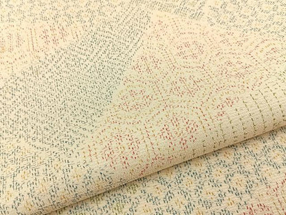 平和屋着物■本塩沢　切嵌吉祥文　正絹　逸品　BAAY3892hj