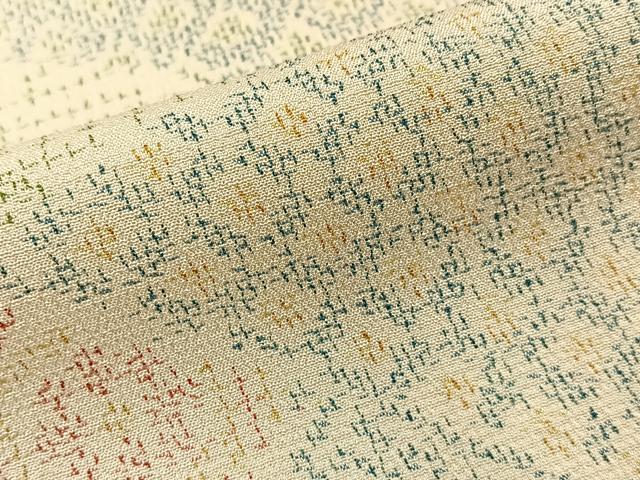 平和屋着物■本塩沢　切嵌吉祥文　正絹　逸品　BAAY3892hj