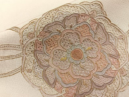平和屋着物■中国三大刺繍　スワトウ相良刺繍　訪問着　総刺繍　正倉院花文　金彩　正絹　逸品　BAAY3893hj