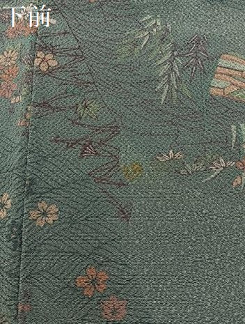 平和屋着物●人間国宝・南部芳松の息子 伝統工芸伝承者彫刻・南部幸雄　型染　小紋　御所解文　鬼しぼ縮緬　正絹　逸品　BAAY3894hj
