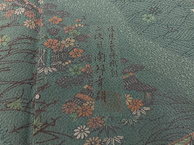 平和屋着物●人間国宝・南部芳松の息子 伝統工芸伝承者彫刻・南部幸雄　型染　小紋　御所解文　鬼しぼ縮緬　正絹　逸品　BAAY3894hj