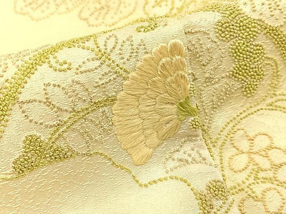 平和屋着物■中国三大刺繍　総相良刺繍　訪問着　葡萄蔦の葉文　暈し染め　金糸　正絹　逸品　BAAY3895hj