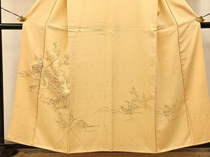 平和屋着物■中国三大刺繍　相良刺繍　訪問着　手描き　駒刺繍　竜田川花文　正絹　逸品　BAAY3897hj