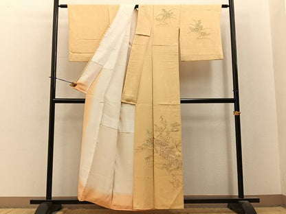 平和屋着物■中国三大刺繍　相良刺繍　訪問着　手描き　駒刺繍　竜田川花文　正絹　逸品　BAAY3897hj