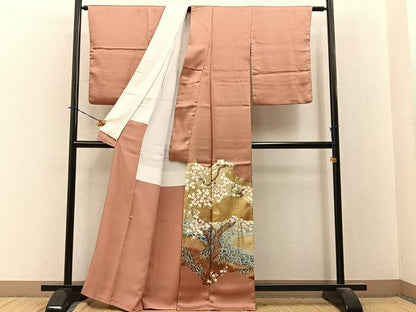平和屋着物■豪華色留袖　作家物　流水桜文　金銀彩　正絹　逸品　BAAY3898hj
