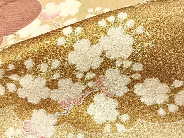平和屋着物■豪華色留袖　作家物　流水桜文　金銀彩　正絹　逸品　BAAY3898hj