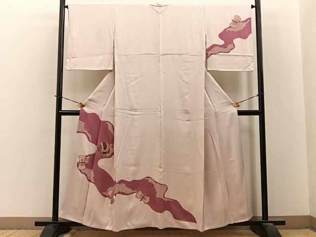 平和屋着物■訪問着　刺繍　宝尽くし　正絹　逸品　BAAY3909hj