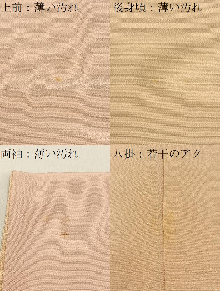 平和屋着物■上質な色無地　舞蝶地紋　肌色　正絹　逸品　BAAY3911hj