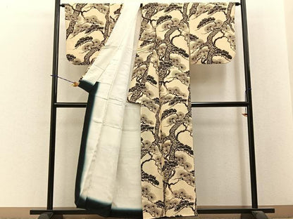 平和屋着物■上質な小紋　松　正絹　逸品　BAAY3914hj