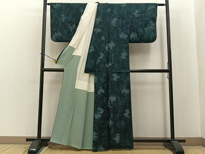 平和屋着物■上質な小紋　霞文　正絹　逸品　BAAY3915hj