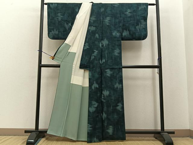 平和屋着物■上質な小紋　霞文　正絹　逸品　BAAY3915hj