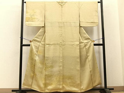 平和屋着物■訪問着　笹竹地紋　暈し染め　正絹　逸品　BAAY3917hj