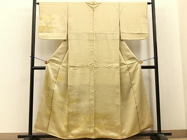 平和屋着物■訪問着　笹竹地紋　暈し染め　正絹　逸品　BAAY3917hj