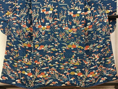平和屋着物■豪華振袖　松竹梅　風景花文　鬼しぼ縮緬　正絹　逸品　未使用　BAAY3919hj