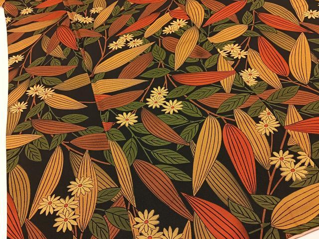 平和屋着物■上質な小紋　草花文　黒地　正絹　逸品　BAAY3922hj