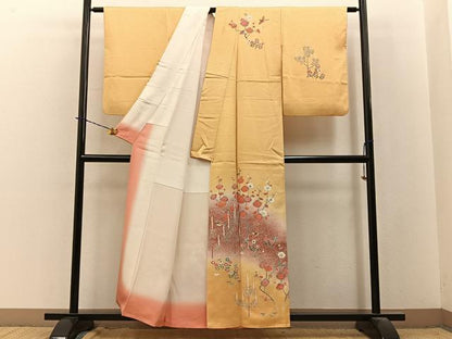 平和屋着物■訪問着　花鳥文　暈し染め　金彩　正絹　逸品　BAAY3929hj