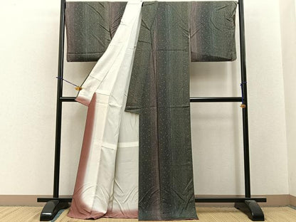 平和屋着物●上質な小紋　鹿の子間道　正絹　逸品　BAAY3933hj
