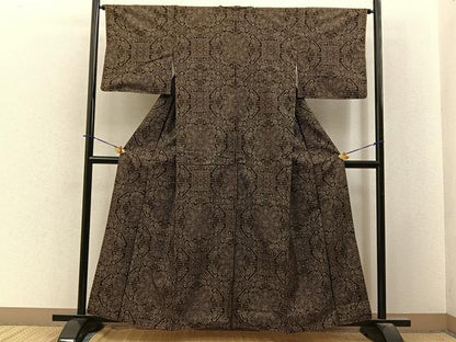 平和屋着物■本場大島紬　7マルキ　正倉院花文　正絹　逸品　BAAY3936hj