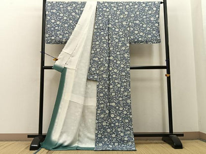 平和屋着物●上質な小紋　辻が花　健勝苑扱い　ロング丈　正絹　逸品　未使用　BAAY3939hj