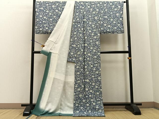平和屋着物●上質な小紋　辻が花　健勝苑扱い　ロング丈　正絹　逸品　未使用　BAAY3939hj