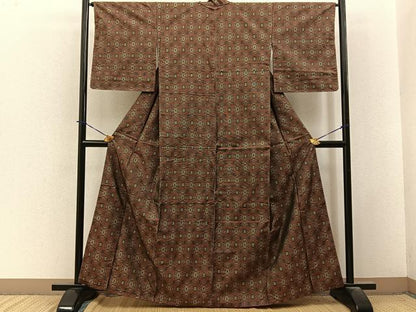 平和屋着物■本場大島紬　吉祥文　反端付き　正絹　逸品　未使用　BAAY3941hj
