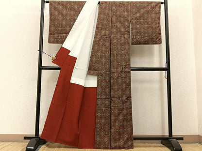 平和屋着物■本場大島紬　吉祥文　反端付き　正絹　逸品　未使用　BAAY3941hj