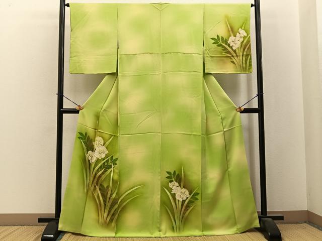 平和屋着物■訪問着　刺繍　カトレア　暈し染め　正絹　逸品　BAAY3945hj