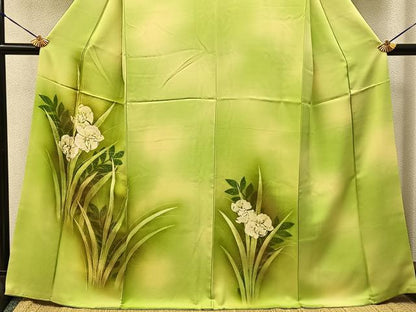 平和屋着物■訪問着　刺繍　カトレア　暈し染め　正絹　逸品　BAAY3945hj