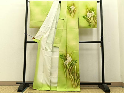 平和屋着物■訪問着　刺繍　カトレア　暈し染め　正絹　逸品　BAAY3945hj