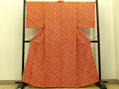 平和屋着物■上質な小紋　総絞り　松皮菱　正絹　逸品　BAAY3946hj
