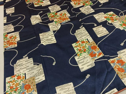 平和屋着物■上質な小紋　破れ色紙花文　正絹　逸品　BAAY3950hj