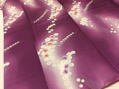 平和屋着物■上質な小紋　草花文　暈し染め　正絹　逸品　BAAY3952hj
