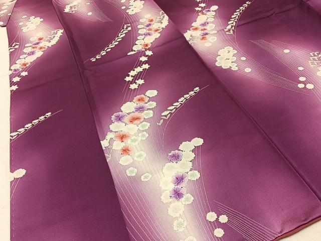 平和屋着物■上質な小紋　草花文　暈し染め　正絹　逸品　BAAY3952hj