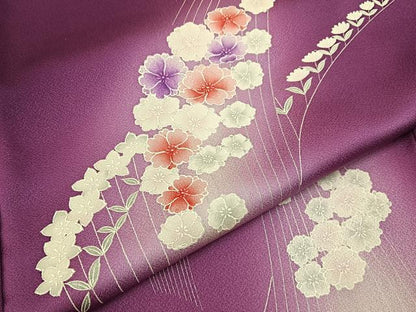 平和屋着物■上質な小紋　草花文　暈し染め　正絹　逸品　BAAY3952hj