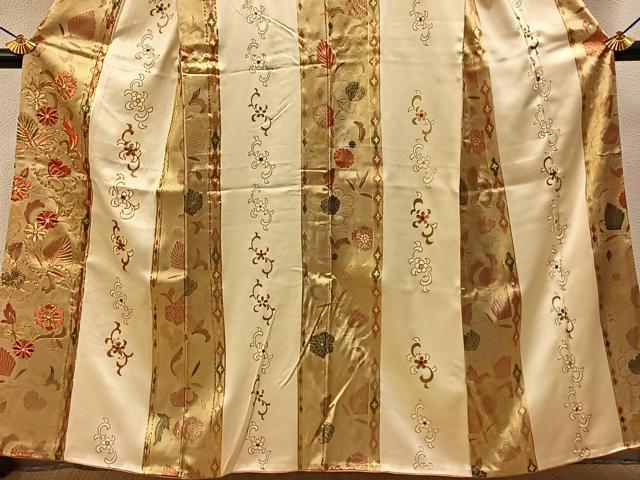 平和屋着物■訪問着　駒刺繍　更紗花唐草文　金彩　正絹　逸品　BAAY3953hj