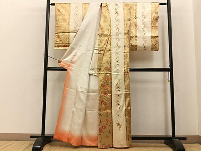 平和屋着物■訪問着　駒刺繍　更紗花唐草文　金彩　正絹　逸品　BAAY3953hj
