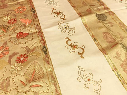 平和屋着物■訪問着　駒刺繍　更紗花唐草文　金彩　正絹　逸品　BAAY3953hj