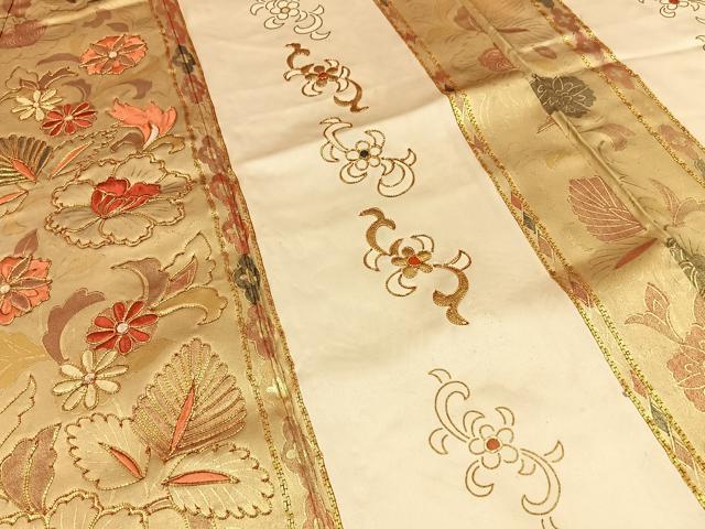 平和屋着物■訪問着　駒刺繍　更紗花唐草文　金彩　正絹　逸品　BAAY3953hj