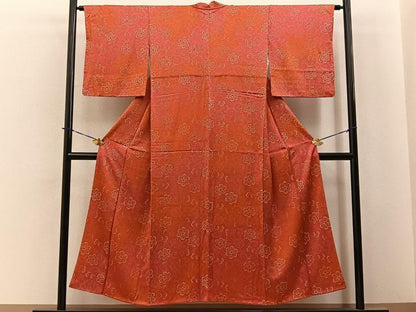 平和屋着物■上質な小紋　花唐草文　暈し染め　正絹　逸品　BAAY3954hj