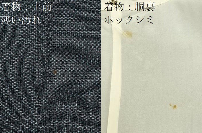 平和屋着物■上質な紬　アンサンブル　100亀甲　総詰め　正絹　逸品　BAAY3956hj