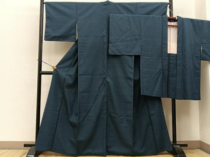 平和屋着物■上質な紬　アンサンブル　100亀甲　総詰め　正絹　逸品　BAAY3956hj
