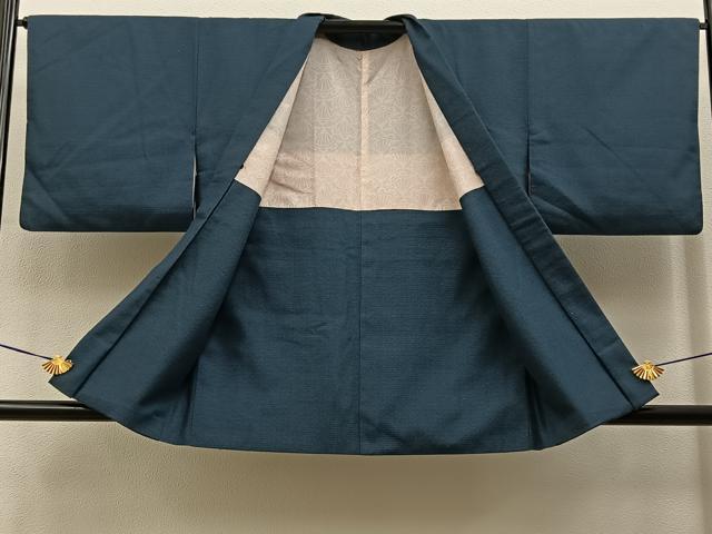平和屋着物■上質な紬　アンサンブル　100亀甲　総詰め　正絹　逸品　BAAY3956hj