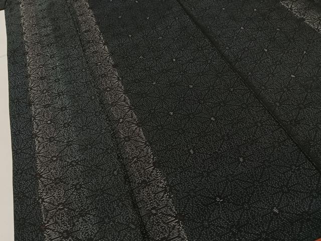 平和屋着物●本場大島紬　アンサンブル　麻の葉文様　証紙付き　正絹　逸品　BAAY3958hj